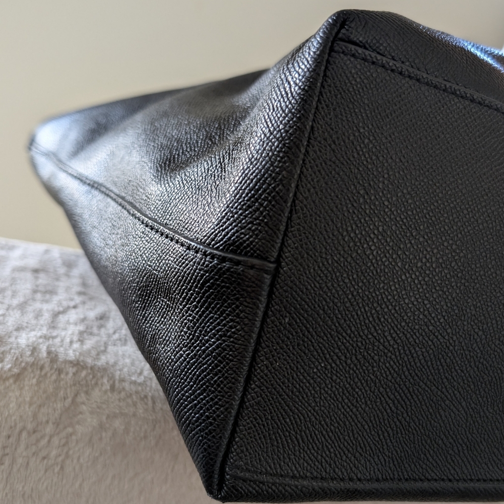 Coach City Zip Tote Black Leather Bag - Picture 5 of 15